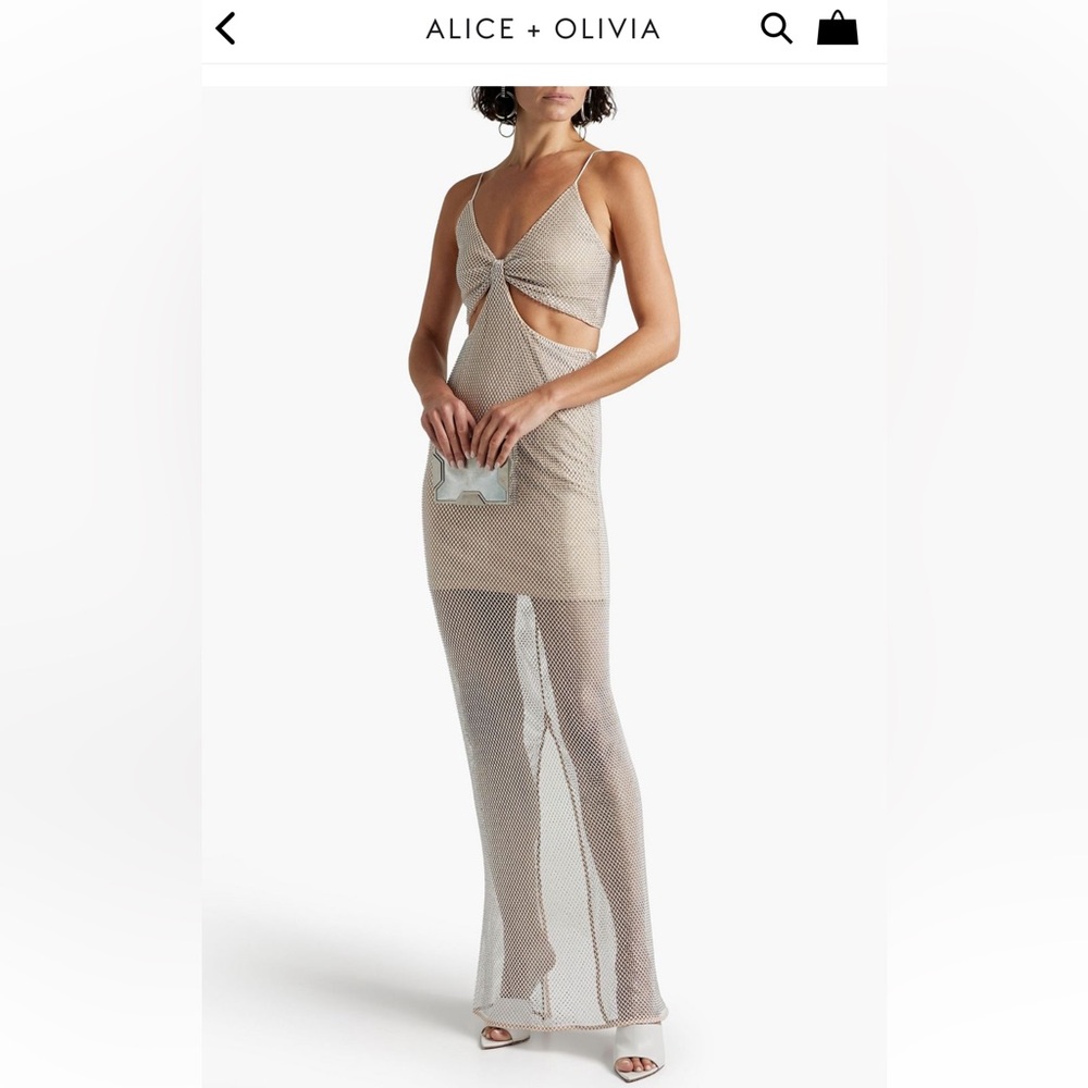 Alice and Olivia Havana cut out Crystal embellished dress